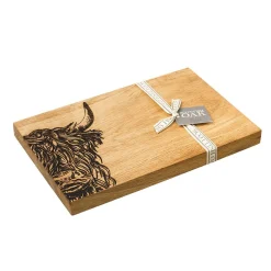 Selbrae Highland Cow Oak Serving Board - 12in