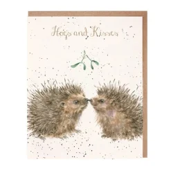 Wrendale Designs 'Hogs and Kisses' Hedgehogs Christmas Greeting Card