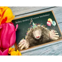 Jen Winnett Holey Moley Mole Birthday Eco-card