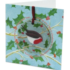 Emma Ball Holly Robin Melamine Bauble Card