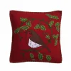 Jan Constantine Holly Robin Pillow - Red