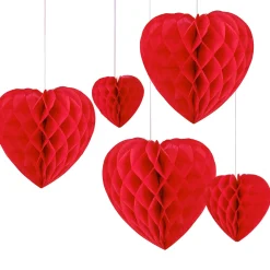 Ginger Ray Honeycomb Hanging Heart Decorations