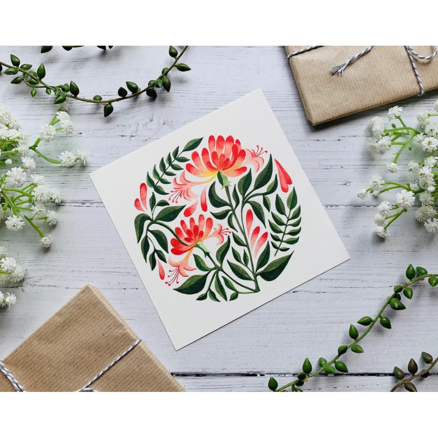 Becky Amelia Honeysuckle Greeting Card