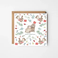 West Country Designs Hoppy Rabbit Christmas Card