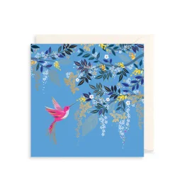 The Art File Hummingbird & Foliage Greeting Card by Sara Miller
