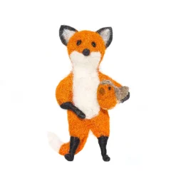 Sew Heart Felt Hunter Fox Holding Holding a Robin Felt Decoration
