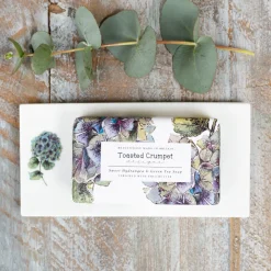 Toasted Crumpet Hydrangea Bone China Rectangular Soap Dish
