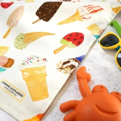 Corinne Alexander Ice Cream Tea Towel by
