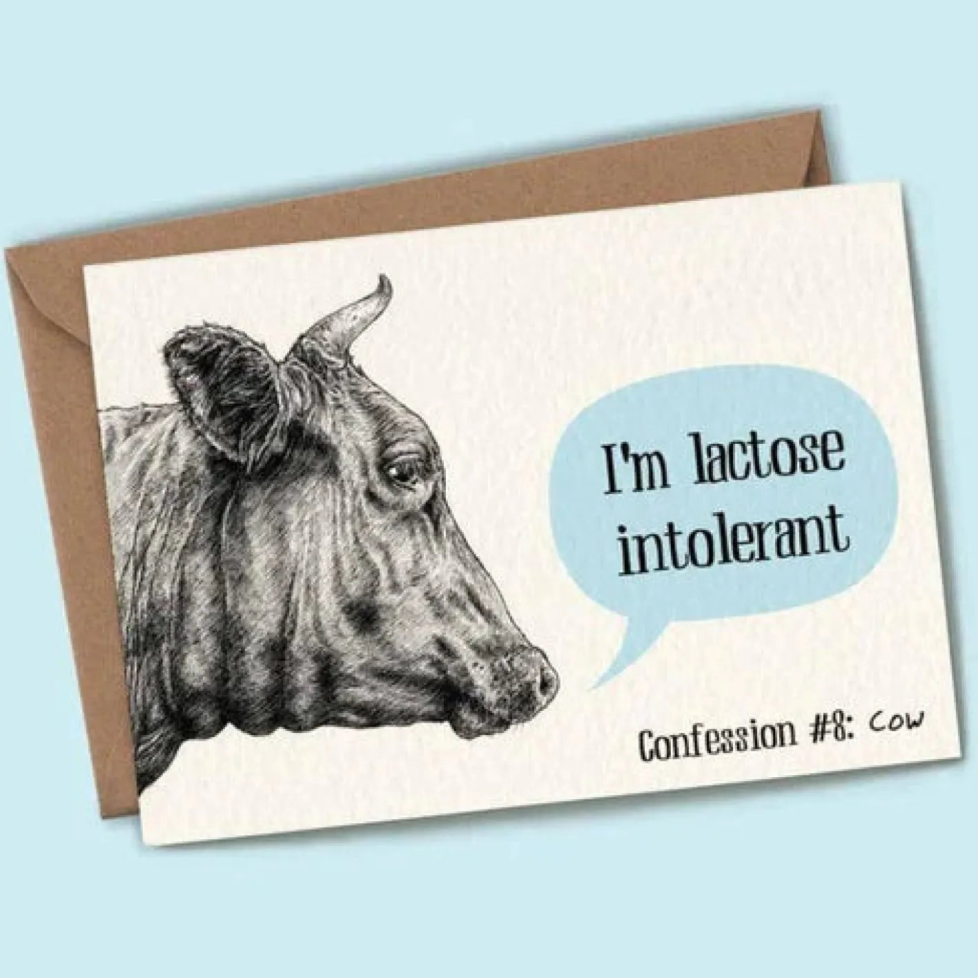 Bewilderbeest I'm Lactose Intolerant Greetings Card