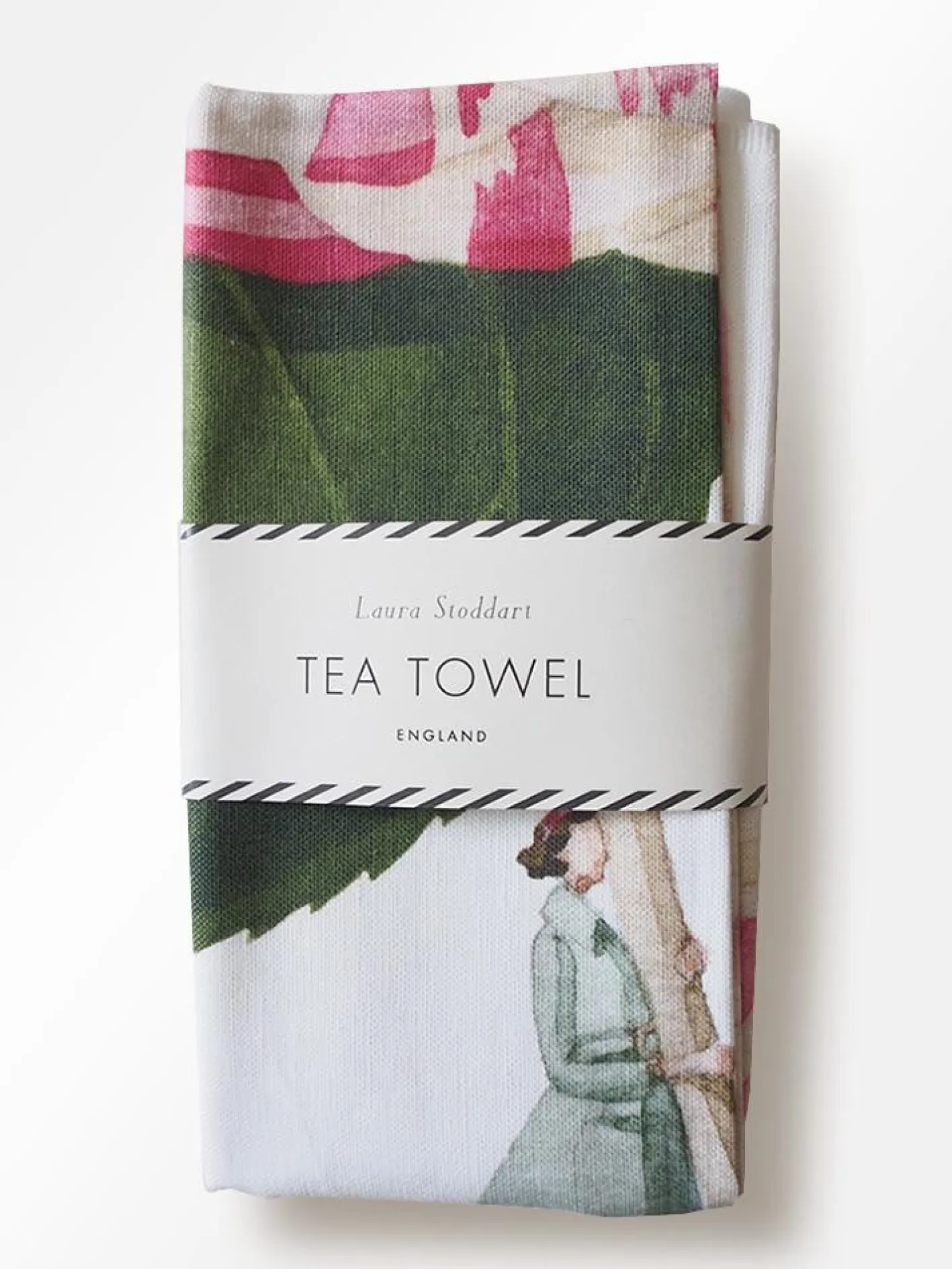 Laura Stoddart In Bloom Camellia Linen Tea Towel