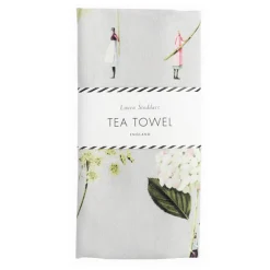 Laura Stoddart In Bloom Green Flowers Tea Towel