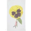 Laura Stoddart In Bloom Pansy Linen Union Tea Towel