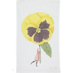 Laura Stoddart In Bloom Pansy Linen Union Tea Towel