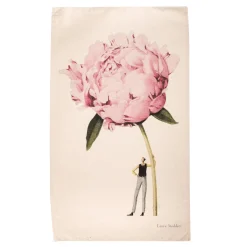 Laura Stoddart In Bloom Pink Peony Tea Towel