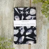 Toasted Crumpet Inky Shells (Noir) Tea Towel