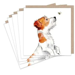 Paper Shed Design Jack Russell and Bee Set of 5  Notecards