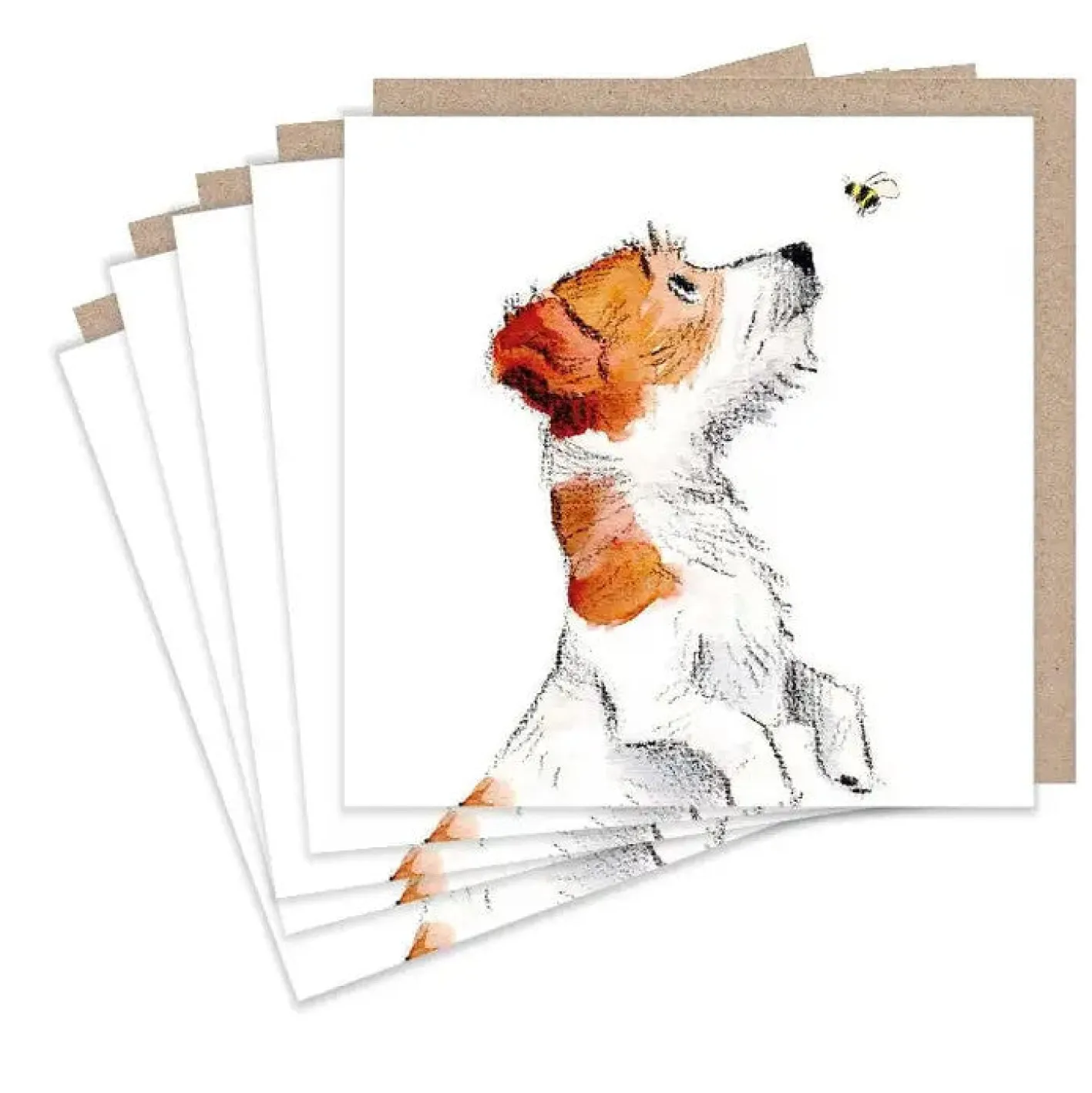 Paper Shed Design Jack Russell and Bee Set of 5 Notecards