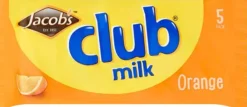 Tea & Biscuits Jacob's Club Milk Orange Chocolate Biscuit Bars 5 pack