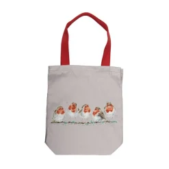 Wrendale Designs Jolly Robins Canvas Tote Bag