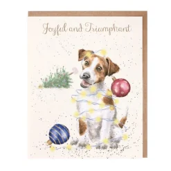Wrendale Designs 'Joyful and Triumphant' Jack Russell Christmas Greeting Card