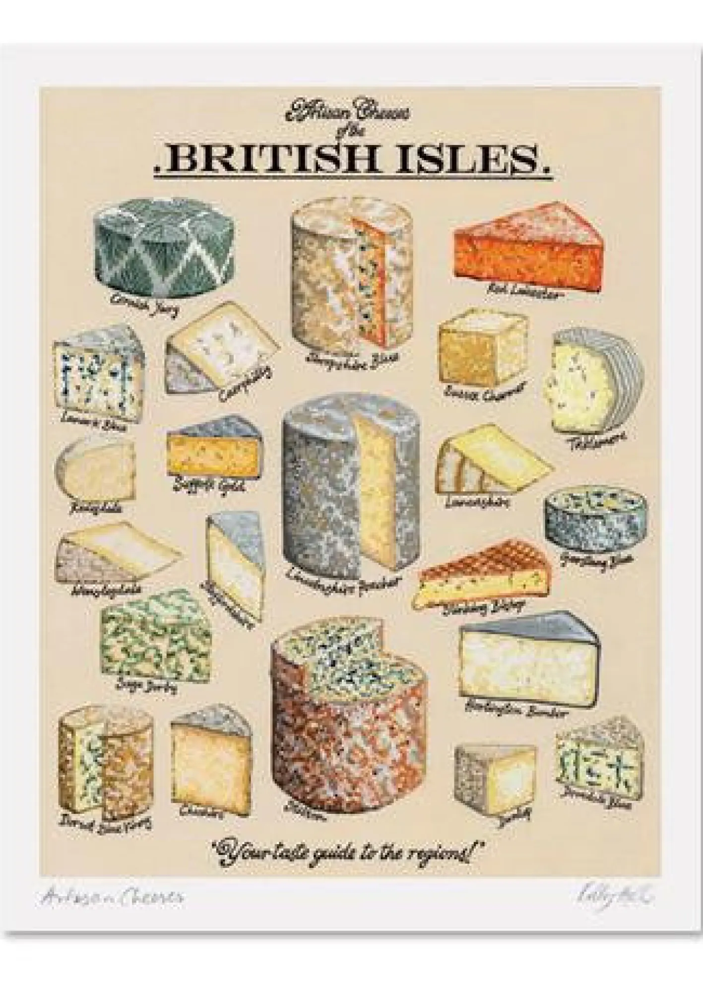 Kelly Hall Designs Kelly Hall Artisan Cheeses Print