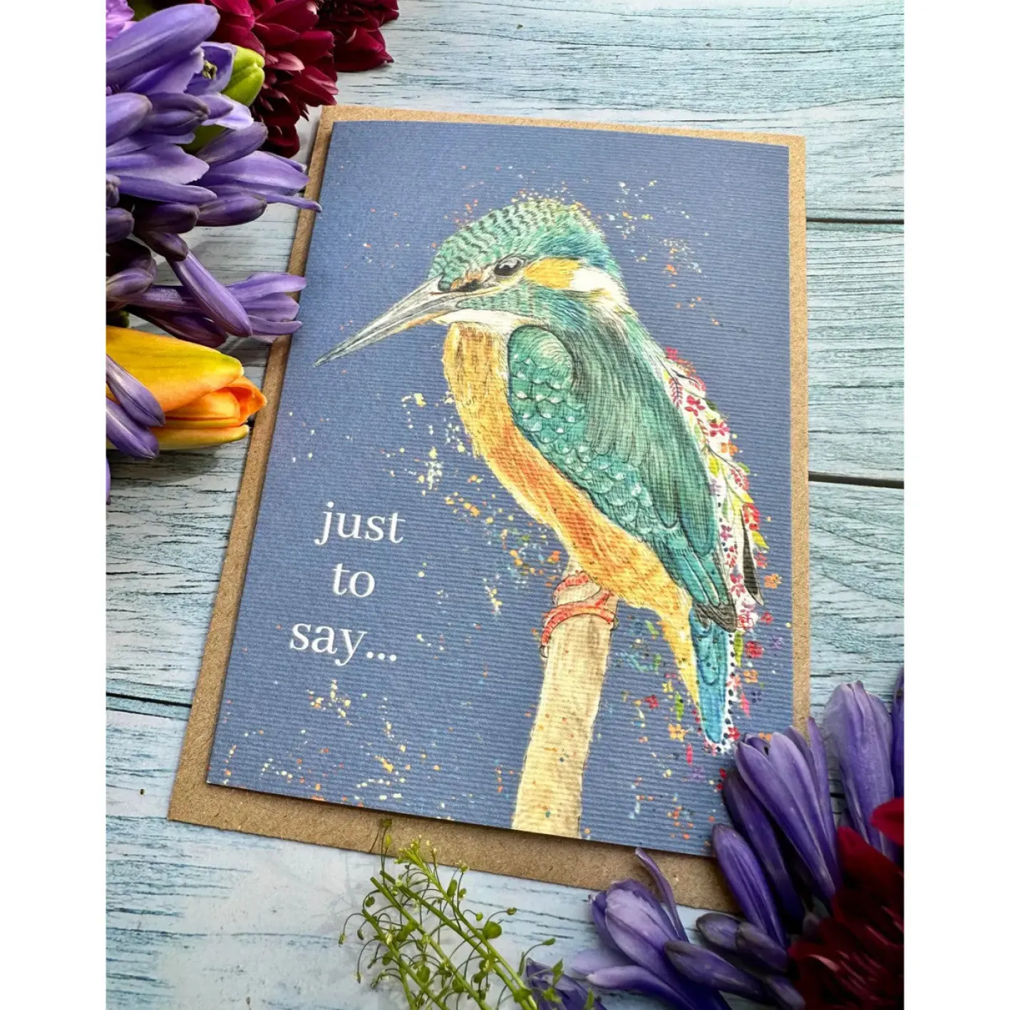 Jen Winnett Kingfisher Just To Say Eco-card