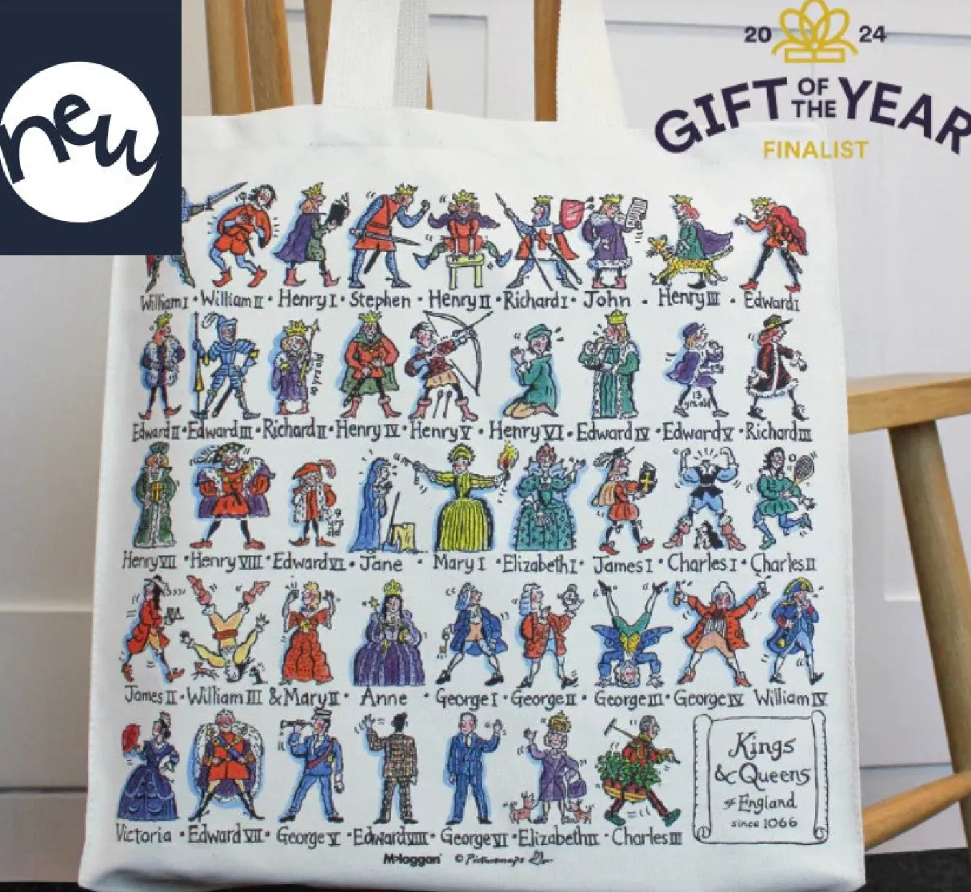 Picturemaps Kings & Queens of England Tote Bag