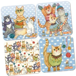 Emma Ball Kittens in Mittens Coasters- Set of 4
