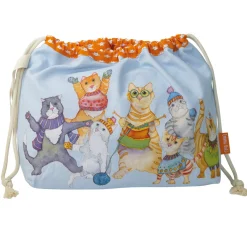 Emma Ball Kittens in Mittens Drawstring Cotton Bag