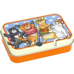 Emma Ball Kittens in Mittens Hinged Small Rectangular Tin
