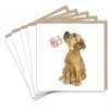 Paper Shed Design Labrador and Rose Set of 5  Notecards