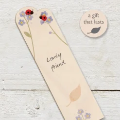Ginger Betty Ladybirds Lovely Friend Wooden Book Mark