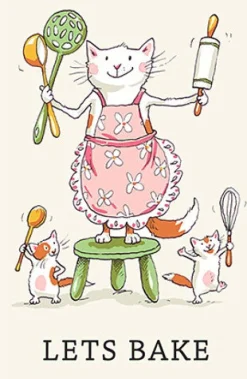 Two Bad Mice Let's Bake Tea Towel