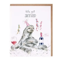 Wrendale Designs 'Let's Get Slothed' Blank Greetings Card