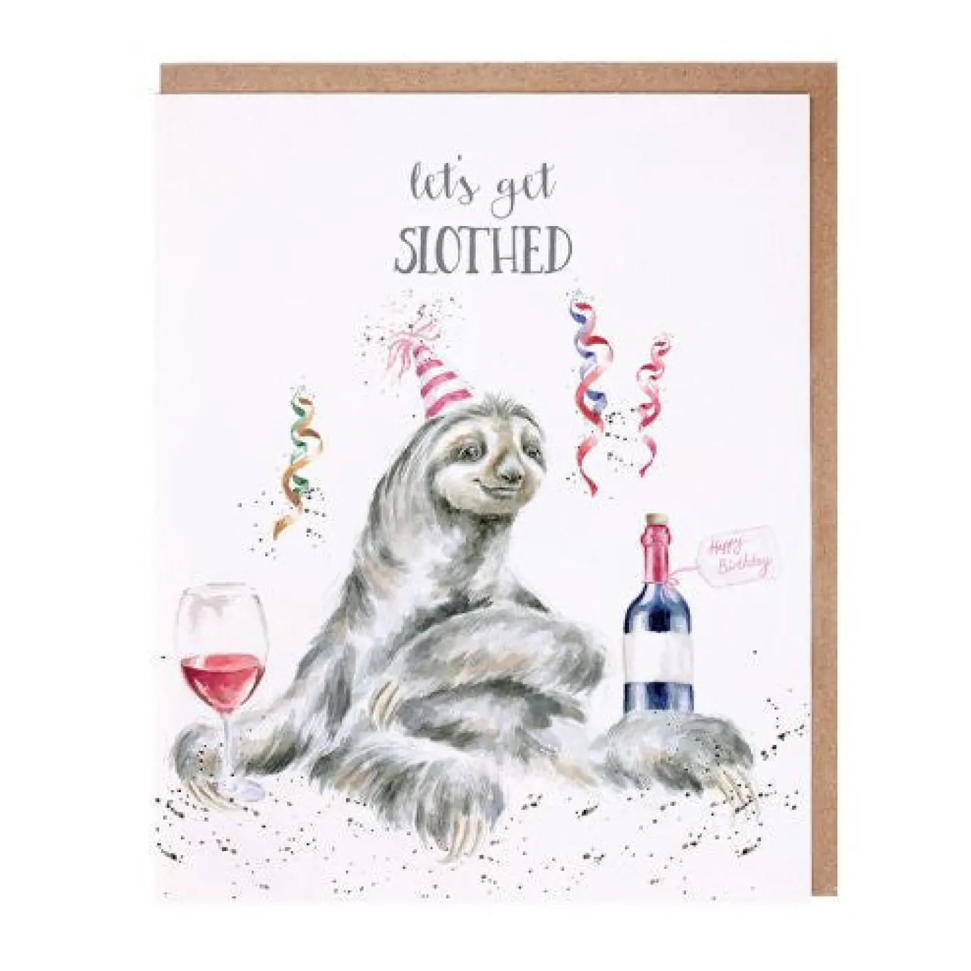 Wrendale Designs 'Let's Get Slothed' Blank Greetings Card