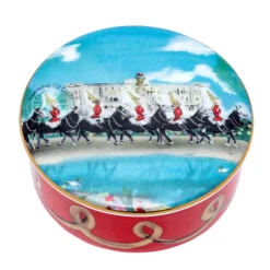 Halcyon Days Life Guards on Parade Bone China Round Trinket Box