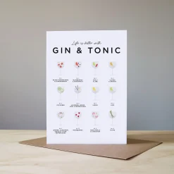Everlong Print Co. Life is Better with Gin & Tonic Card