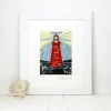 Lucky Lobster Lighthouse Print Framed