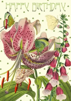 Madame Treacle Lily Glitter Birthday Card