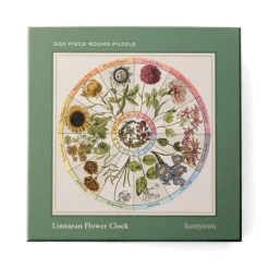 Roomytown Linnaean Flower Clock 500 Piece Round Jigsaw Puzzle