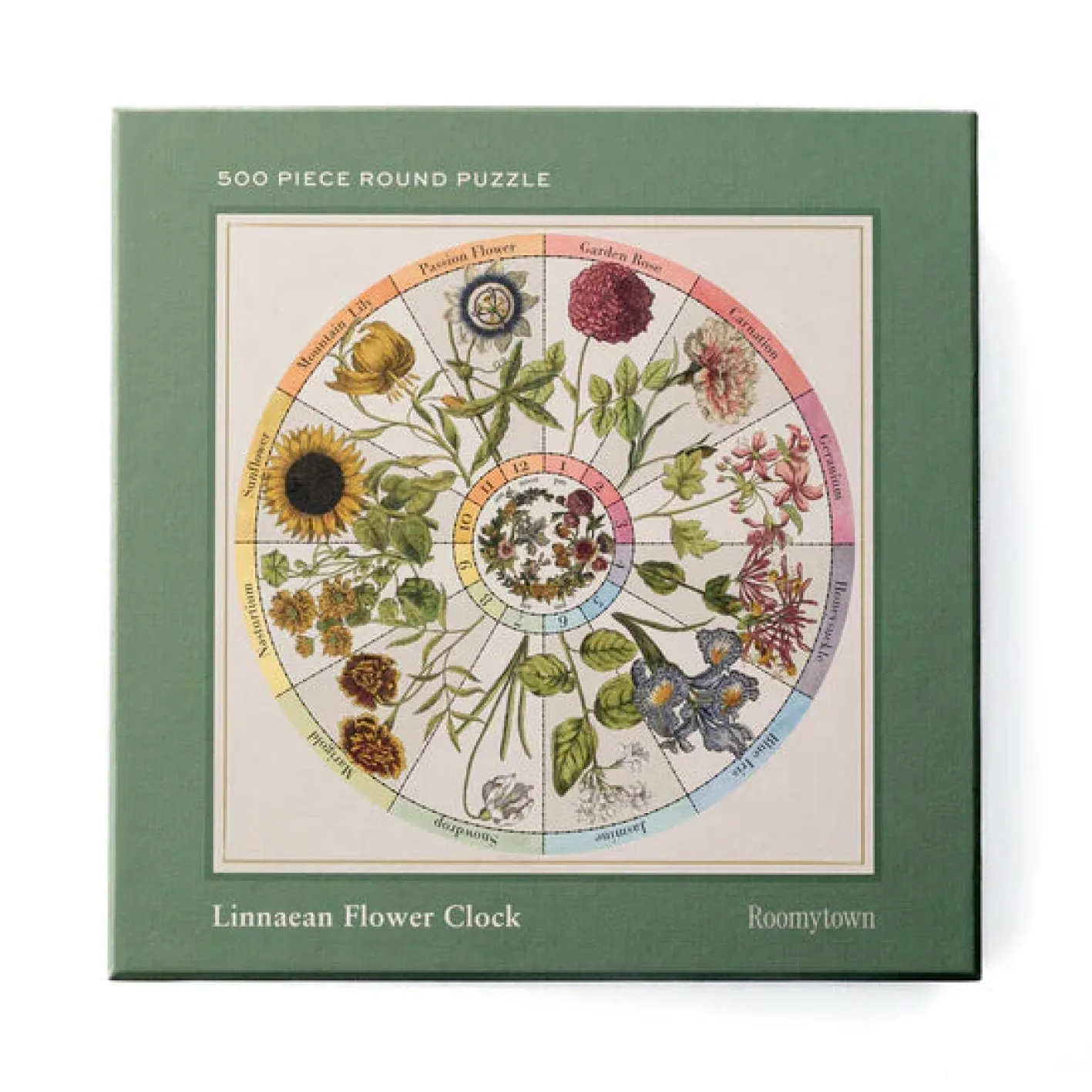 Roomytown Linnaean Flower Clock 500 Piece Round Jigsaw Puzzle