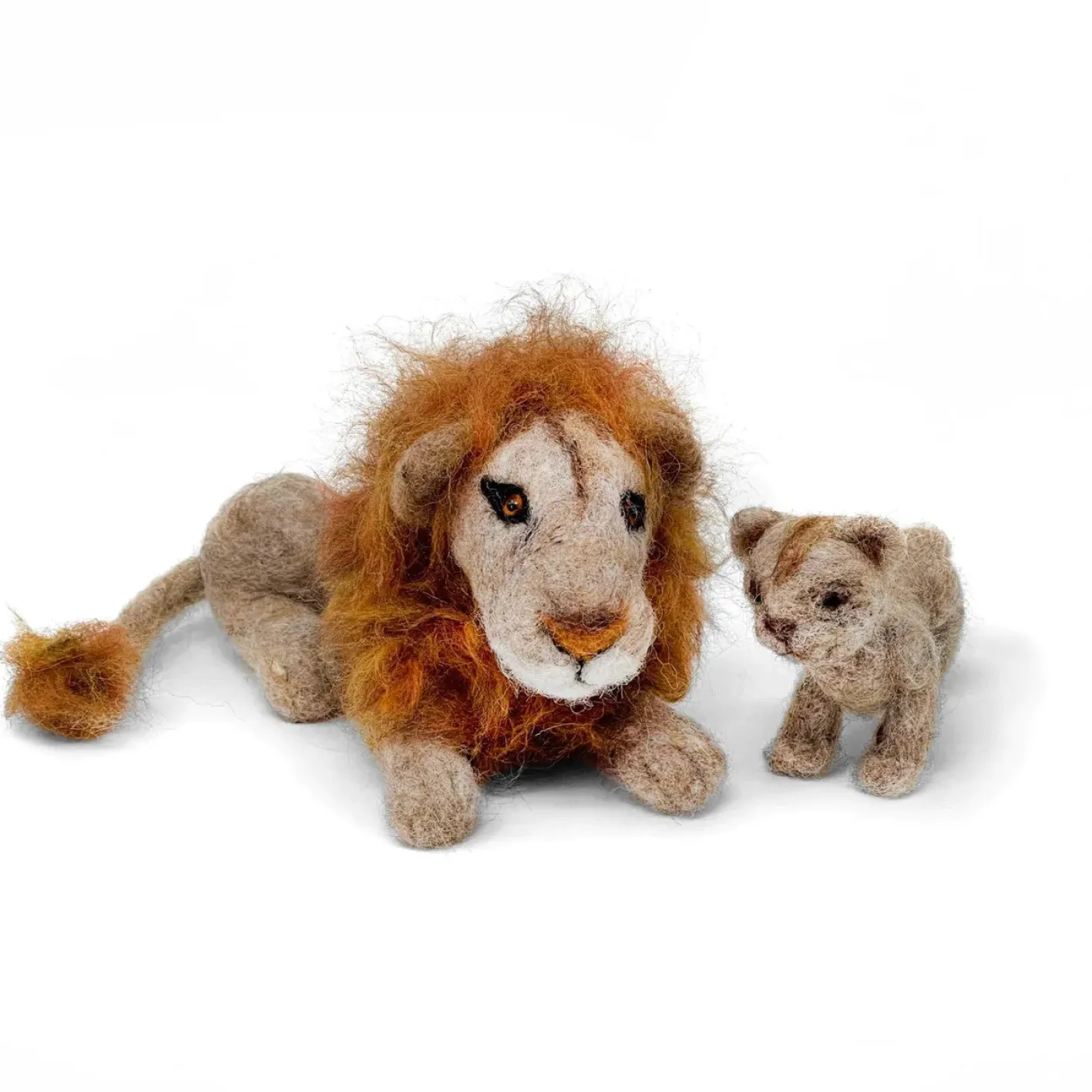 The Crafty Kit Co. Lion & Cub Needle Felting Craft Kit