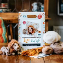 The Crafty Kit Co. Lion & Cub Needle Felting Craft Kit