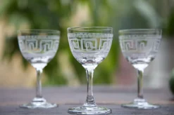 The Vintage List Liqueur Glass with Greek Key Design by