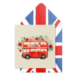 Tache Cards London Bus Floral Card