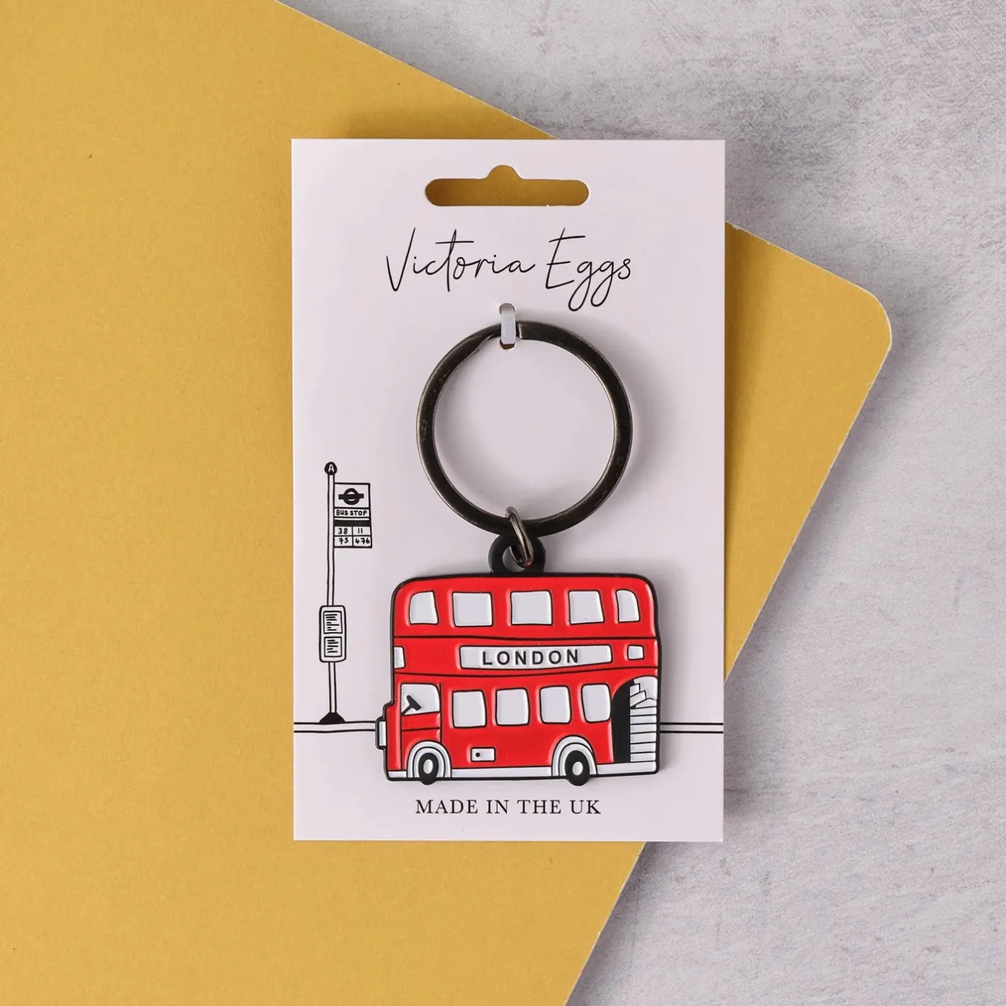 Victoria Eggs London Bus Keyring