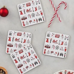 Victoria Eggs London Christmas Set of 4 Coasters