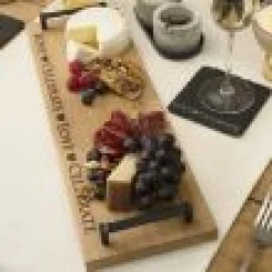 Selbrae Love & Celebrate Oak Serving Tray with Burnished Steel Handles