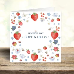 West Country Designs 'Love & Hugs' Strawberry Art Card