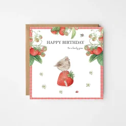 West Country Designs 'Lovely Gran' Strawberry & Bird Birthday Card
